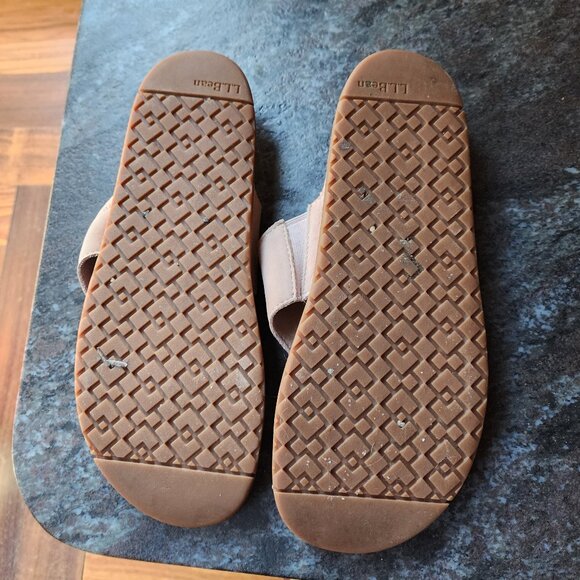 L.L. Bean Tan Suede Flip Flop Thong Sandals Size 10 - Picture 15 of 15